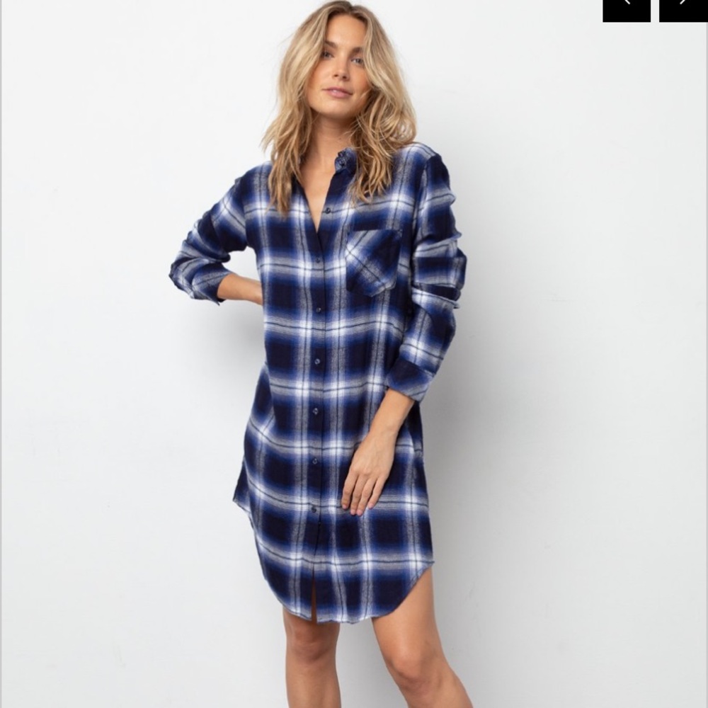 Rails Bianca button down dress- XS- black & white